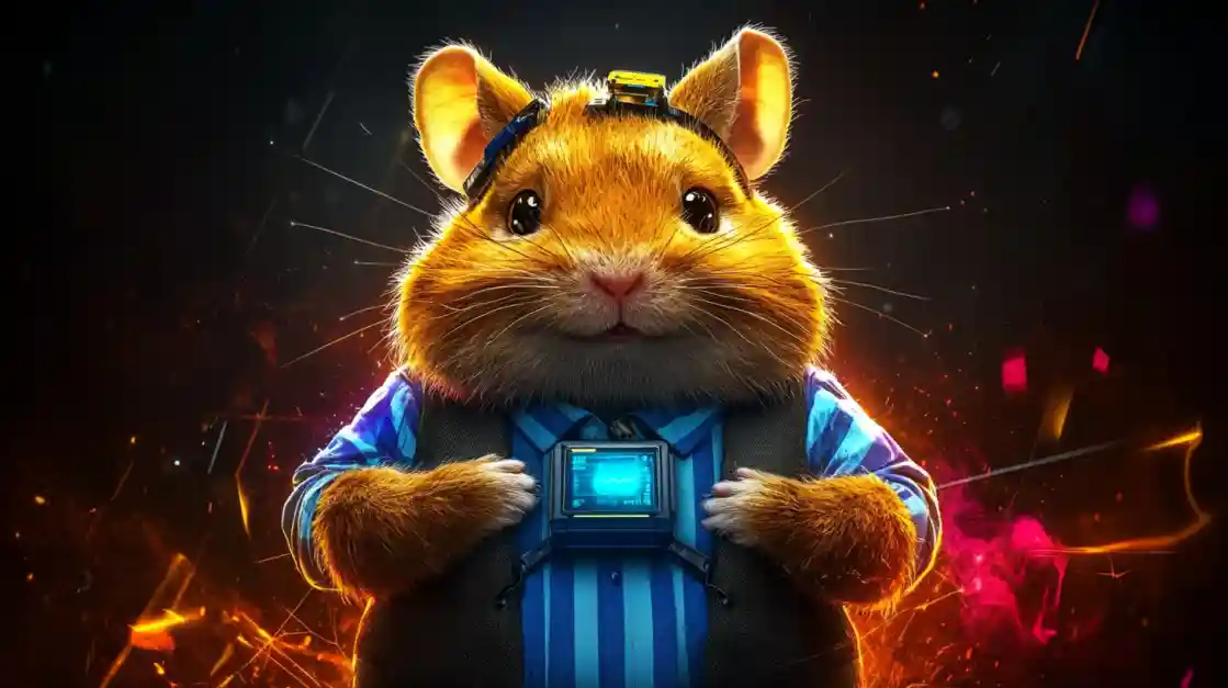 A cute and tech-savvy hamster character wearing a vest and a headset, representing the playful and innovative spirit of 222bet.